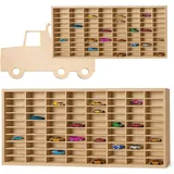 KRUZZEL Sammlerauto Sammlervitrine Holz zu 80 Fächen mit TIR-Form 79 x 40 cm, aus langlebigem Holz & Einfache Montage & elegantes Design