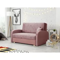 MIRJAN24 Schlafsofa Viva Soft II, mit Bettkasten und Schlaffunktion, 2 Sitzer Polstersofa inkl. Kissen, Wohnlandschaft rosa