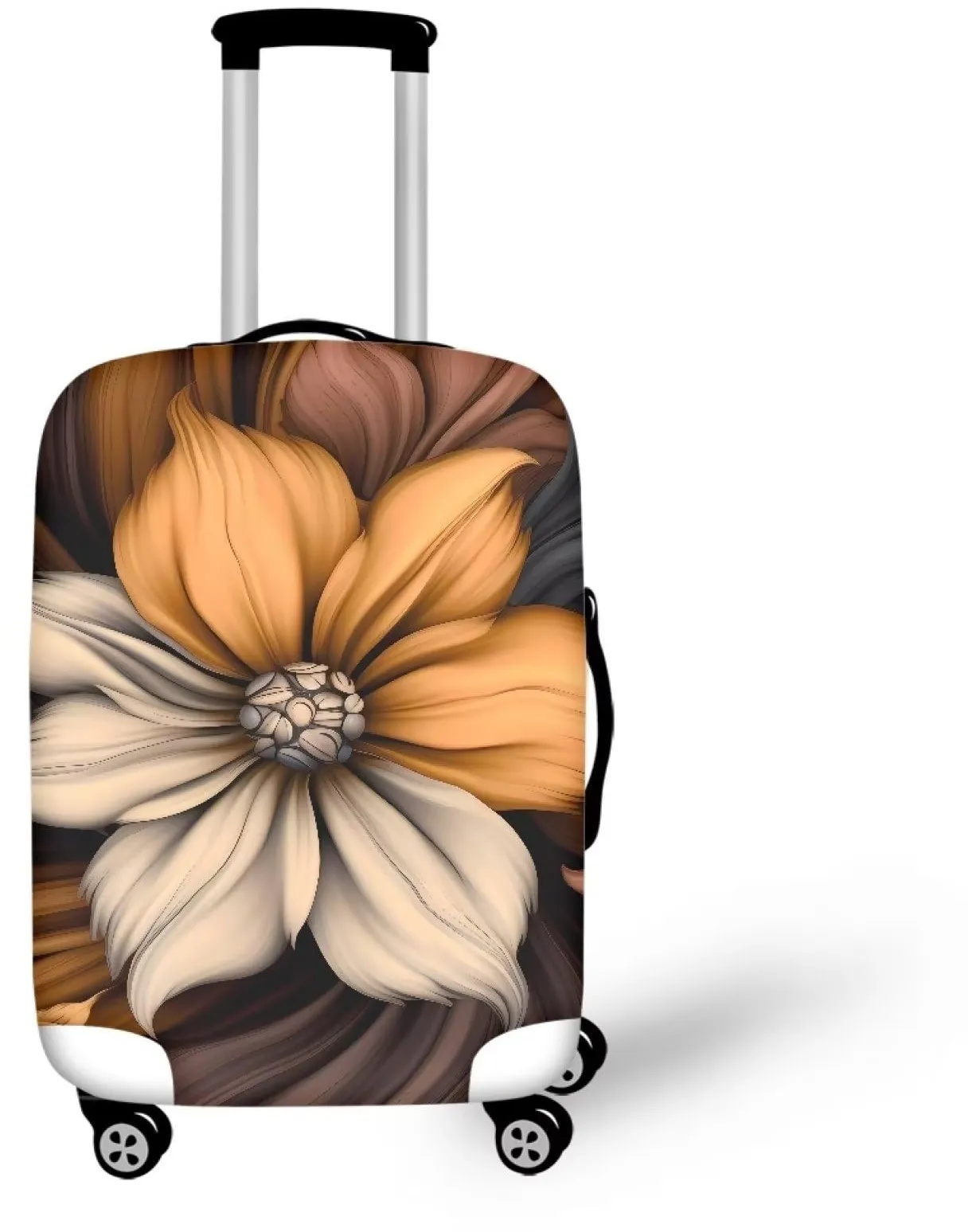 Coloranimal Schulbus Gepäckabdeckung für Trolley Zubehör Schutzhülle Koffer 18-32 Größe, 3D Kunst Blume, L (26"-30" cover), Gepäck-Set