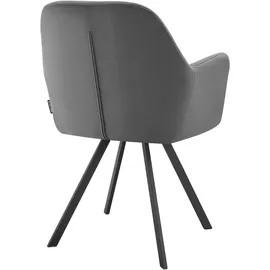 Tectake tectake® Drehbarer Samt-Armlehnstuhl, gepolstert, mit Steppmuster, 180° drehbar, schlanke Stahlbeine, 58 x 58 x 87 cm