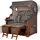 Mr. Deko Strandkorb Komplettset - bene living - Ammersee Mahagoni Bullauge - PE grau - Modell 537 - inkl. Liftersystem