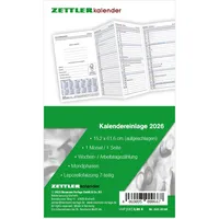 Zettler Kalenderersatzeinlage 501 für Taschenplaner 8,8x15,2cm 1 Monat/1 Seite