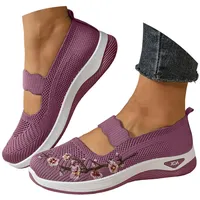 Figdews Orthopädische Schuhe Damen, Walkingschuhe Sommerschuhe Sommer Weite H Damenschuhe Gesundheitsschuhe Breite Füße Leicht Barfußschuhe Barfussschuhe Atmungsaktive Elegant Und Bequem Laufschuhe - 40 EU