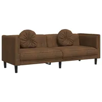 VidaXL Sofa mit Kissen Braun Kunstleder Wildleder-Optik