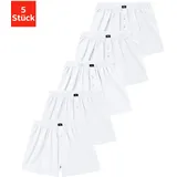 H.I.S. Weiter Boxer H.I.S "Herren Boxer", Herren, Gr. 4 (S), weiß, Jersey, Obermaterial: 95% Baumwolle, 5% Elasthan, unifarben, bequem, Unterhosen, weite Passform, Komfortbund, aus Baumwoll-Stretch, Topseller