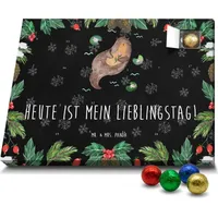 Mr. & Mrs. Panda Schoko Adventskalender Otter Seerose - Schwarz - Geschenk, glücklich, Otter Seeotter See Otter, Fluss, Schokoladen Adventskalende... - Schwarz