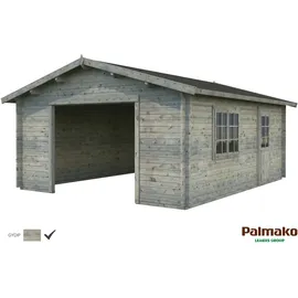 PALMAKO AS Blockbohlen-Garage, BxT: 540 x 540 cm (Außenmaße), Holz - grau