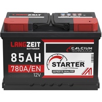LANGZEIT Autobatterie 85Ah 12V 780A/EN Starterbatterie +30% mehr Leistung ersetzt Batterie 74Ah 72Ah 75Ah 77Ah 80Ah