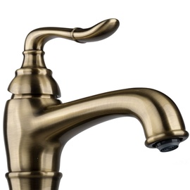 PaulGurkes Nostalgie Armatur Bronze Messing Lang für Aufsatzwaschbecken