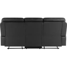 Beliani Sofa Schwarz Kunstleder 3-Sitzer Relaxfunktion Retro Wohnzimmer