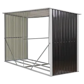 DEMA Kaminholzregal Metall 303 x 111,5 x 188 cm Beige