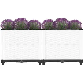 furnicato Hochbeet 80 x 40 x 38 cm Weiß