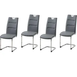 Hti-Living HTI-line Schwingstuhl 4er Set PU grau