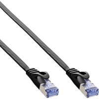 InLine Patch-Kabel flach, U/FTP, Cat.6A, Schwarz 10m