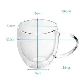 Intirilife 2x Doppelwandiges Thermo Glas Set in 200 - 250ml – Mundgeblasen isoliert für Latte Macchiato, als Teeglas oder Kaffeeglas