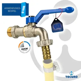 tecuro Auslaufkugelhahn 1/2 Zoll DVGW geprüft Messing vernickelt