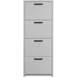 Schuhschrank MÄUSBACHER, grau (kreidegrau matt lack), B:64cm H:169cm T:24cm, Holzwerkstoff, Schränke