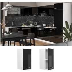 Vicco Hängeschrank Küchenschrank R-Line Solid Weiß Schwarz 30 cm modern