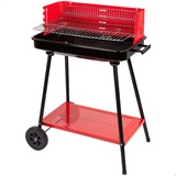 AKTIVE 52898 Holzkohlegrill, rechteckig, 66 x 44 x 85 cm, 4 einstellbare Höhen, für 6 Personen, 2 Räder für einfachen Transport | Aschebehälter