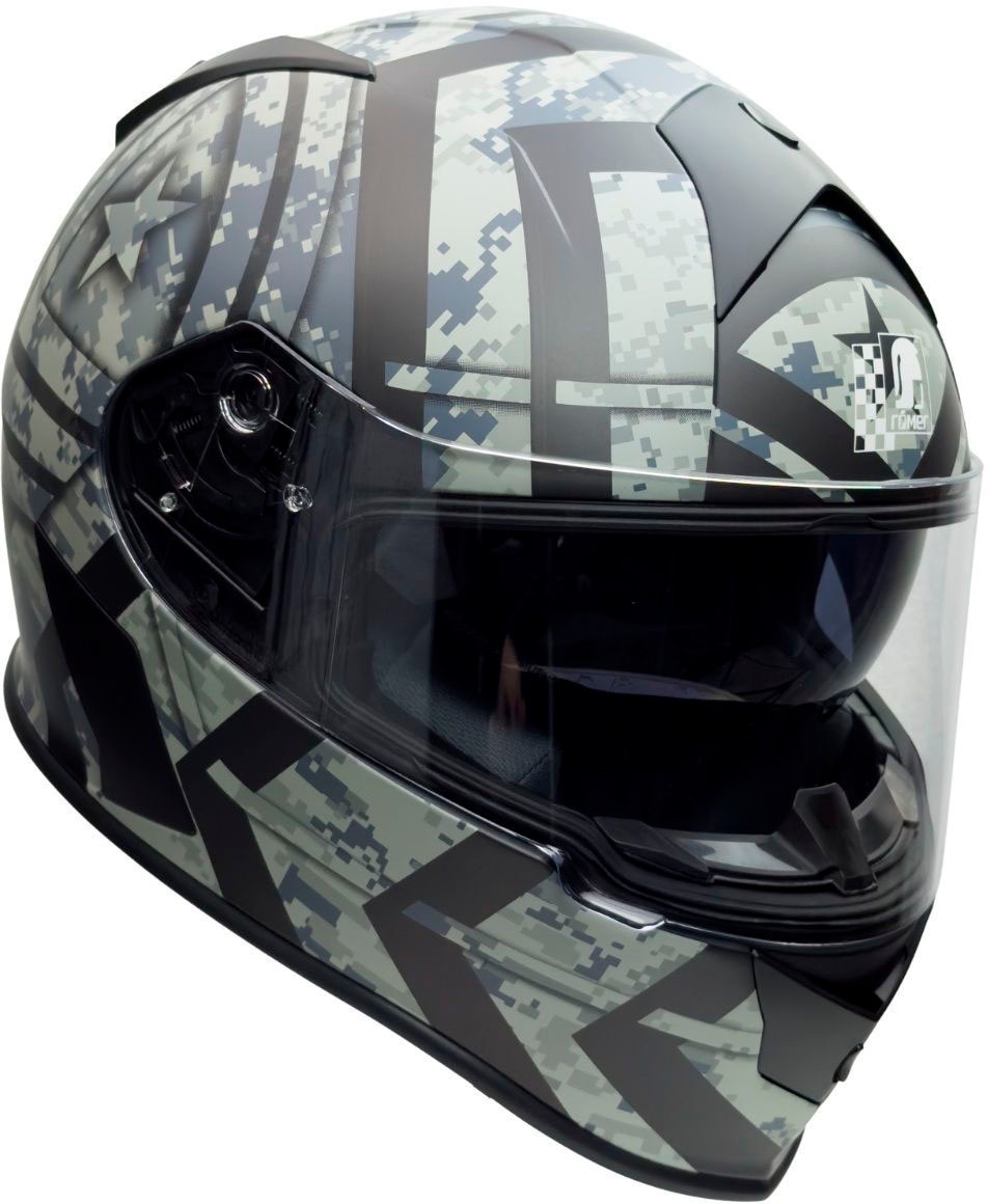 Motorradhelm RÖMER HELME "Essen" Helme Gr. XL Kopfumfang: 60 cm - 61 cm, grau (schwarz, grau) Helm