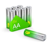 GP Super Alkaline AA Mignon, LR06, 1,5V, 8 Stück, ideal für die Stromversorgung von Geräten des täglichen Bedarfs - Die Neue G-TECH-Technologie