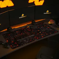 Titanwolf Gaming Mauspad, XXXL Speed Mousepad 1200 x 600 mm, Geschwindigkeit & Präzision, Lavamotiv