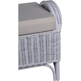 MiaMöbel Hocker Panama 100% Baumwolle 65 x 46 x 46 cm Weiß
