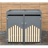 Westmann Mülltonnenbox 72 für 2 Tonnen 134 x 84 x 125 cm holzptik/anthrazit