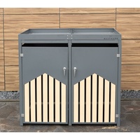 Westmann Mülltonnenbox 72 für 2 Tonnen 134 x 84 x 125 cm holzptik/anthrazit