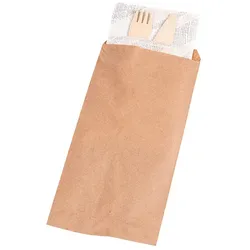 MONOUSO - PapierBesteckumschlag Kraft 9x24cm (125 Stück)