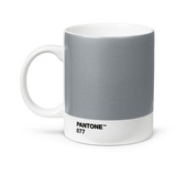 Pantone Porzellan Becher, Kaffeetasse 375 ml, mit Henkel, spülmaschinenfest, silber, 1 Stück (1er Pack)