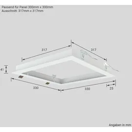 longlifeled gmbh LED Panel Einbaurahmen 30x30cm