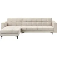 Beliani 4-Sitzer Ecksofa Stoff beige Schlaffunktion rechtsseitig ALNES