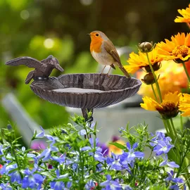 Relaxdays Vogeltränke zum Stecken 100 cm Braun