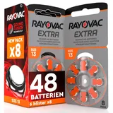 48 Hörgerätebatterien Rayovac Extra 13. 6x8 Stück