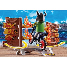 Playmobil Stuntshow Motorrad mit Feuerwand 70553