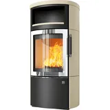 Kaminofen Hark 44-5.1 GT ECOplus 5 kW - Ofenkacheln: quarz-weiss - Korpus: graphit/verchromt