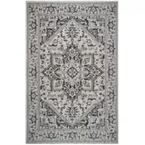 oKu-Tex Novel Outdoorteppich Plutus, Grau, Schwarz, Kunststoff, orientalisch, rechteckig, 120x170 cm, Oeko-Tex® Standard 100, Oeko-Tex® Made IN Green, strapazierfähig, pflegeleicht, lichtunempfindlich, für Hausstauballergiker geeignet, UV-beständig, 