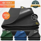 veska Profi Abdeckplane 650g/m2 Gewebeplane, Schutzplane, Bootsplane, Poolabdeckung, Zeltunterlage, LKW Plane für Camping & Outdoor Garten - 2x3m - 6m2 - anthrazit