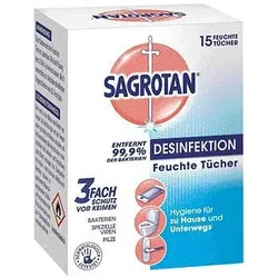 SAGROTAN® Desinfektionstücher DESINFEKTION 1-lagig weiß, 15 St.