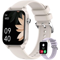 Smartwatch Damen mit Telefonfunktion, 1.85" Touchscreen Fitnessuhr, Wasserdicht Smart Watch Damenuhr mit Schrittzähler Pulsmesser Schlafmonitor, Sportuhr für Android iOS