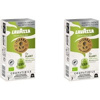 Lavazza Tierra For Planet Bio-Organic, Arabica-Bohnen mit schokoladigem Aroma, 10 Kapseln, Nespresso kompatibel (Packung mit 2)