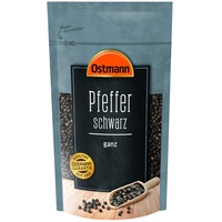 Ostmann Pfeffer schwarz ganz 250 g, Pfefferkörner schwarz, schwarzer Pfeffer ungemahlen, für Pfeffermühle & dunkle Speisen