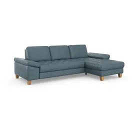 sit&more Ecksofa SIT & MORE "Westham L-Form", bunt (graublau), B:275cm H:88cm T:172cm, 100% Polyester, Sofas, Ecksofa, mit Recamiere, mit oder ohne Bettfunktion, Bettkasten, Füße Eiche