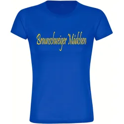multifanshop Damen T-Shirt - Braunschweig - Braunschweiger Mädchen - Druck gelb - Frauen