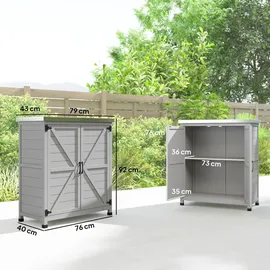 Outsunny Gartenschrank 79 x 43 x 92 cm Grau