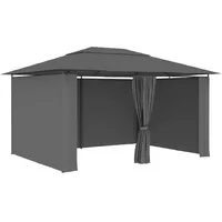 VidaXL Gartenpavillon mit Vorhängen 4 x 3 m Anthrazit