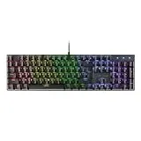 MARSGAMING Gaming MK422 Schwarz, Mechanische Tastatur RGB, Antighosting, Mechanischer Switch Braun, US Sprache, MK422BRUS