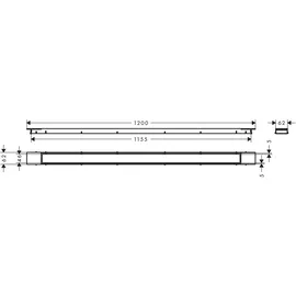 Hansgrohe RainDrain Match Plus Duschrinne 1200 mm mattschwarz