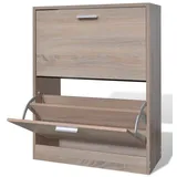 vidaXL Schuhschrank 70 x 11 x 9 cm braun / Eichen-Optik